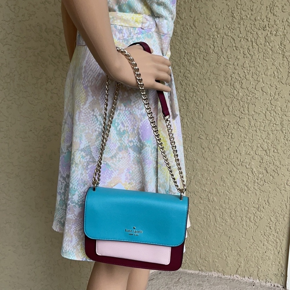 Kate Spade remi colorblock flap chain crossbody - Picture 7 of 16
